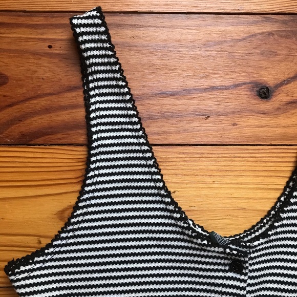 Wild Fable Black White Striped Bodysuit, EUC, M - Picture 3 of 14